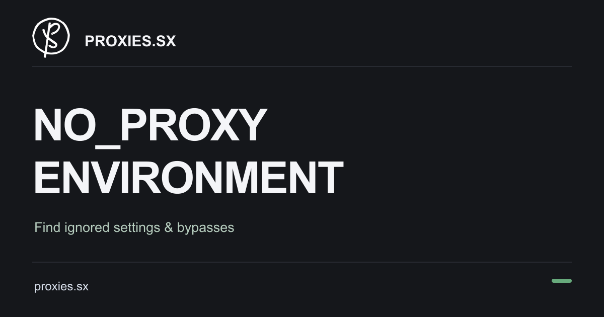 NO_PROXY, HTTP_PROXY and HTTPS_PROXY Explained. Proxies.sx logo and proxies.sx address on a dark background.