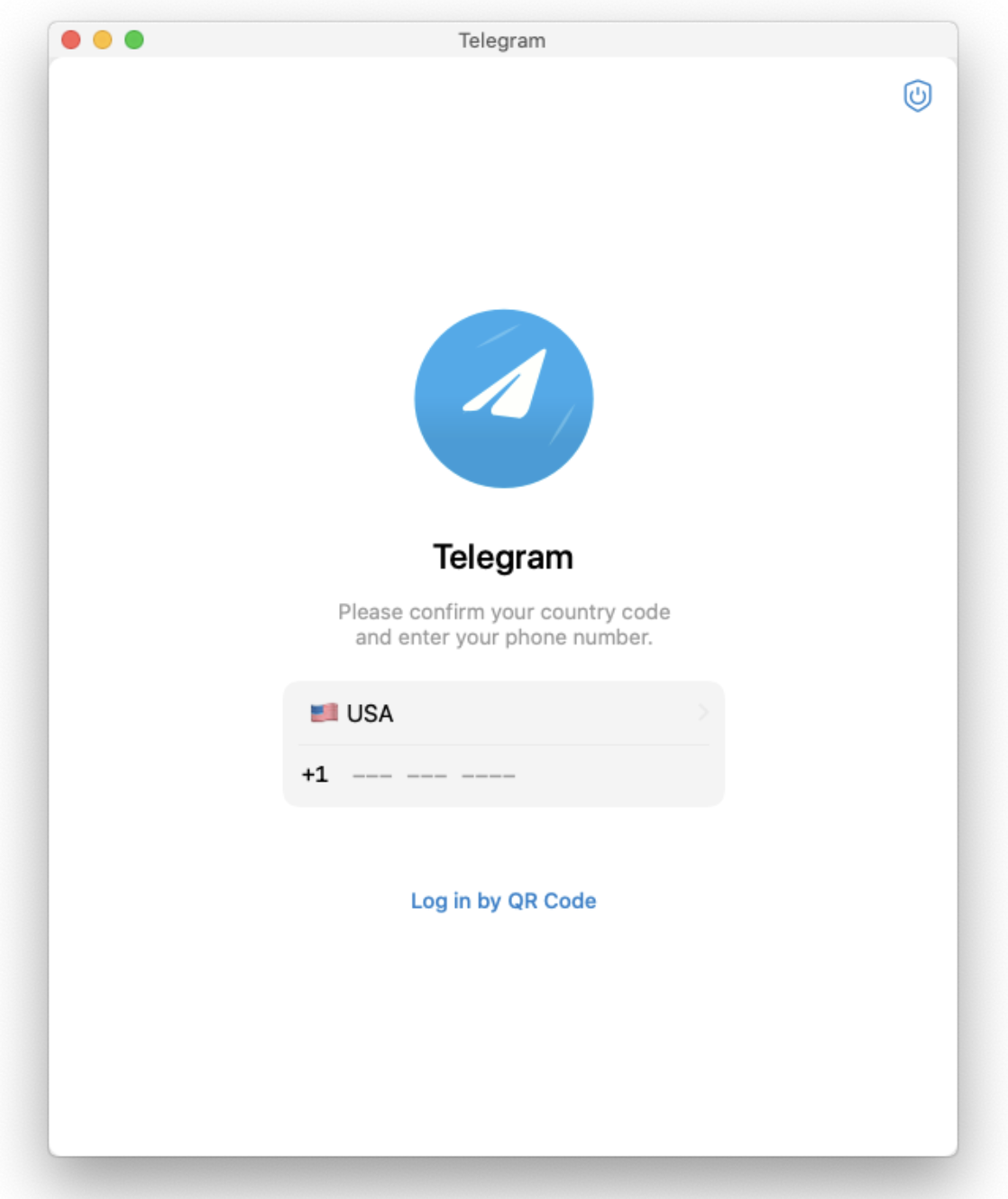 Окно входа в Telegram: ввод номера телефона на свежей сессии без истории доверия